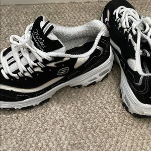 Skechers Women's Black and White Athletic Sneakers